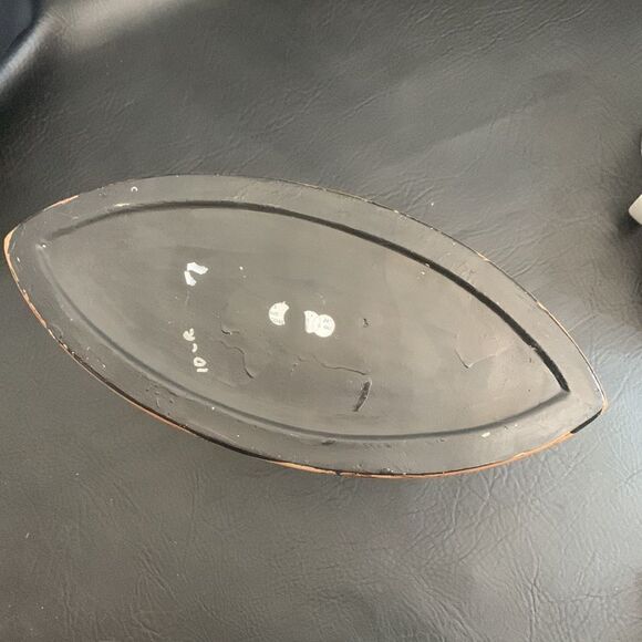 PalmTree Ceramic Vase Hand painted Gold Flaked Green Brown 13 X 8 1/2 Inch Tall - Picture 5 of 7